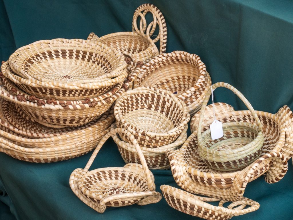 Gullah sweetgrass baskets are a well known brand in Charleston.